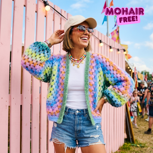 MYPZ chunky mohair-cardigan Lemon Garden
