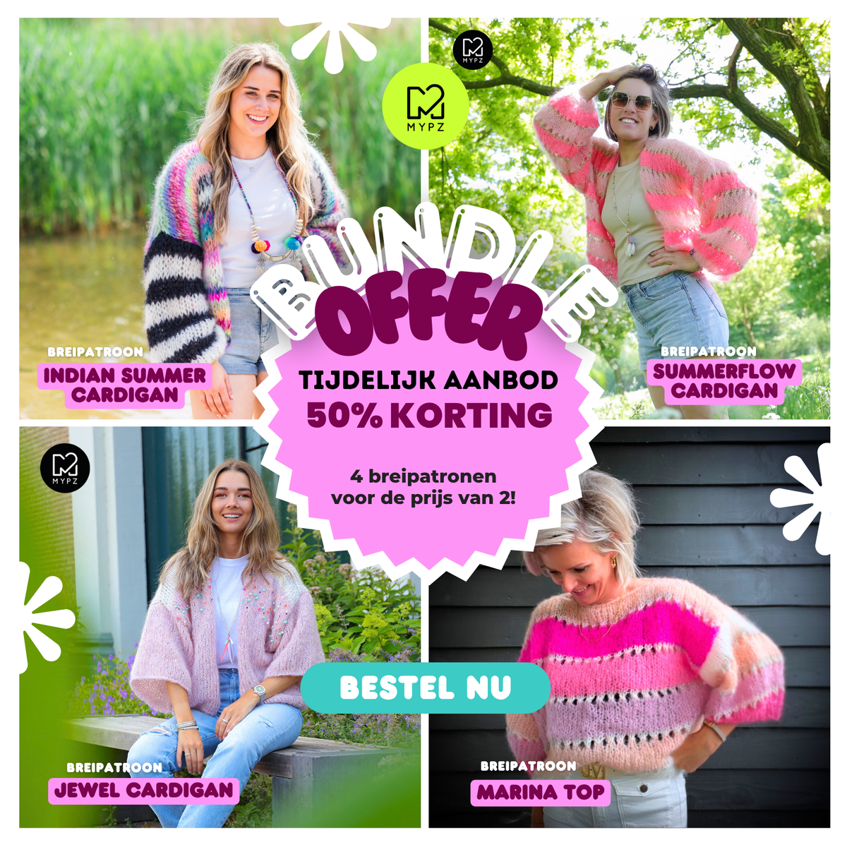 Strikkeoppskriftsbunt – Colourful Summer Edition (ENG-NL-DE)