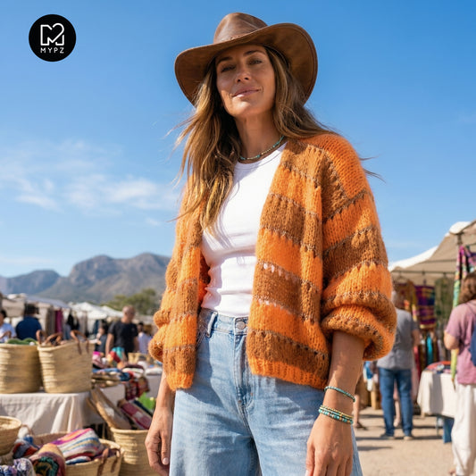 Lett alpakka-cardigan Golden Flow