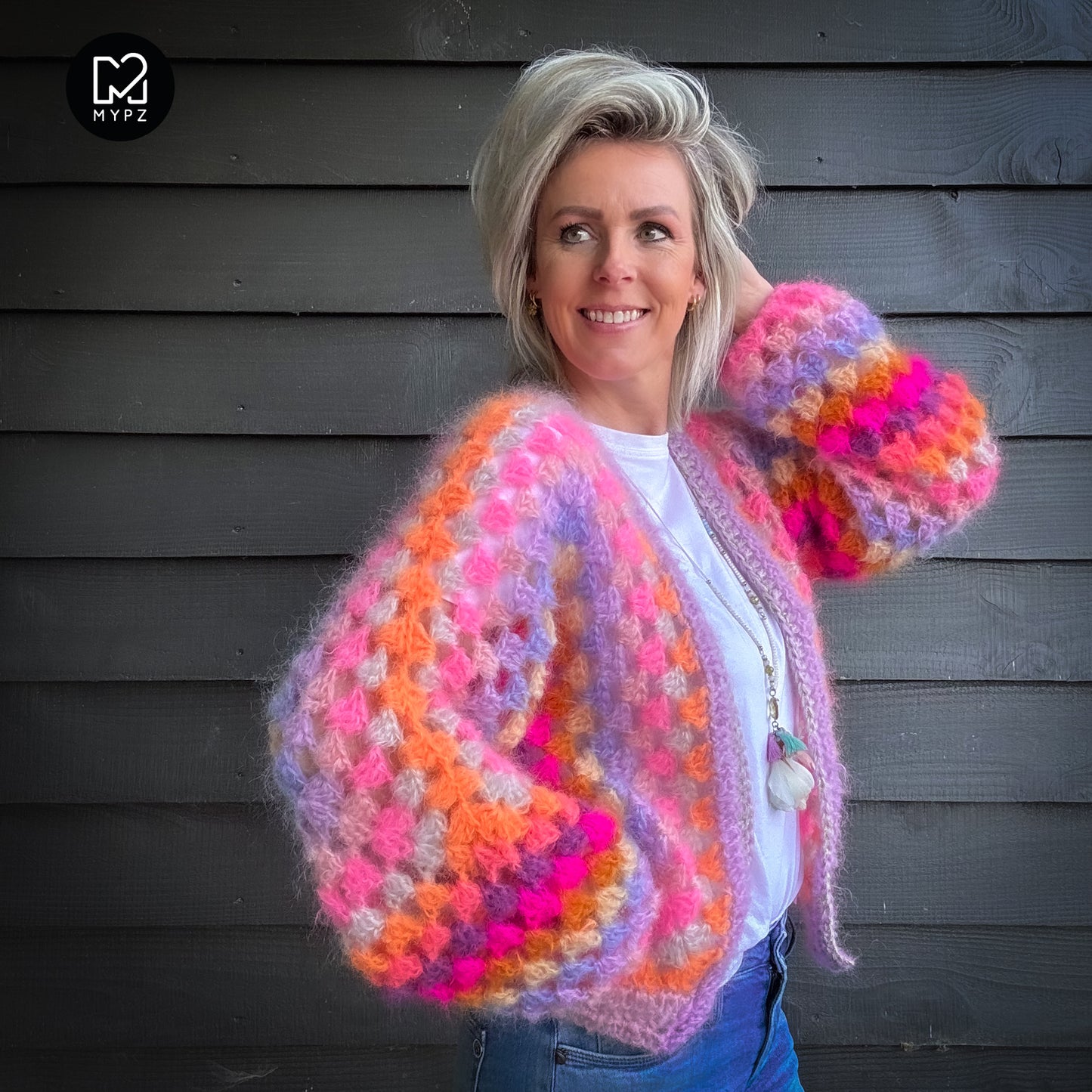 MYPZ Chunky Mohair Cardigan Pink Vibes