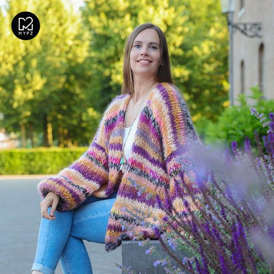 Strikkesett – MYPZ Chunky Mohair Cardigan Indian Summer No.15 (ENG-NL-NO)