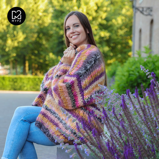 Strikkesett – MYPZ Chunky Mohair Cardigan Indian Summer No.15 (ENG-NL-NO)