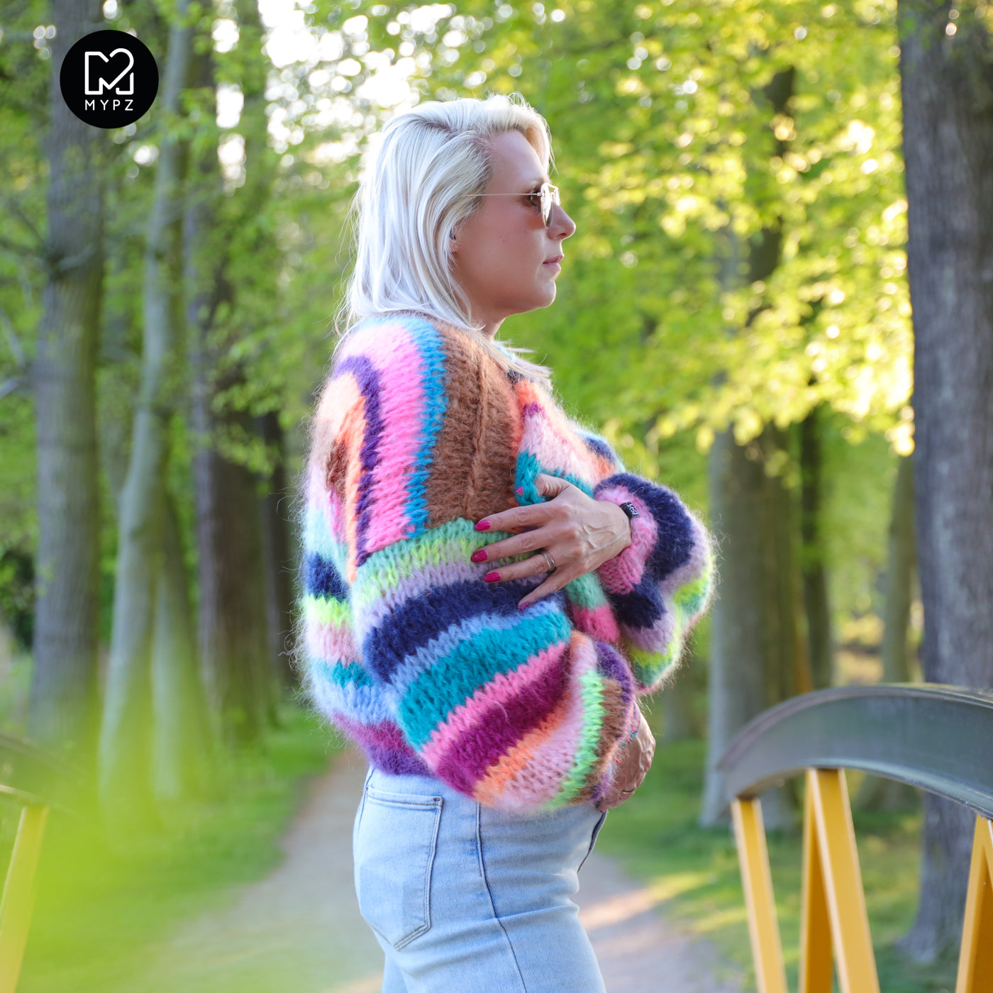 Knit Pattern – Chunky Mohair Cardigan Rainbow Medley No.12 (ENG-NL-DE)