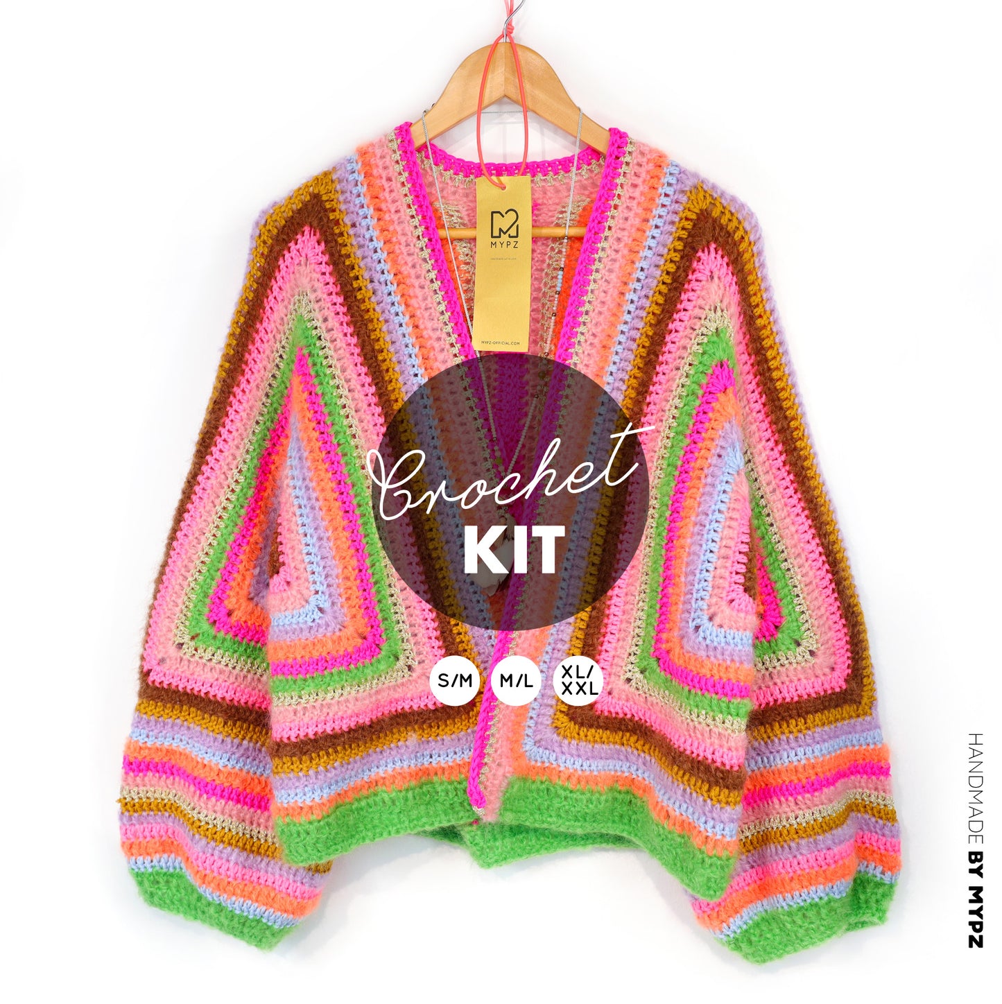Crochet kit - MYPZ Hexagon Cardigan Vibrant Soul (ENG-NL-DE-FR-ES)