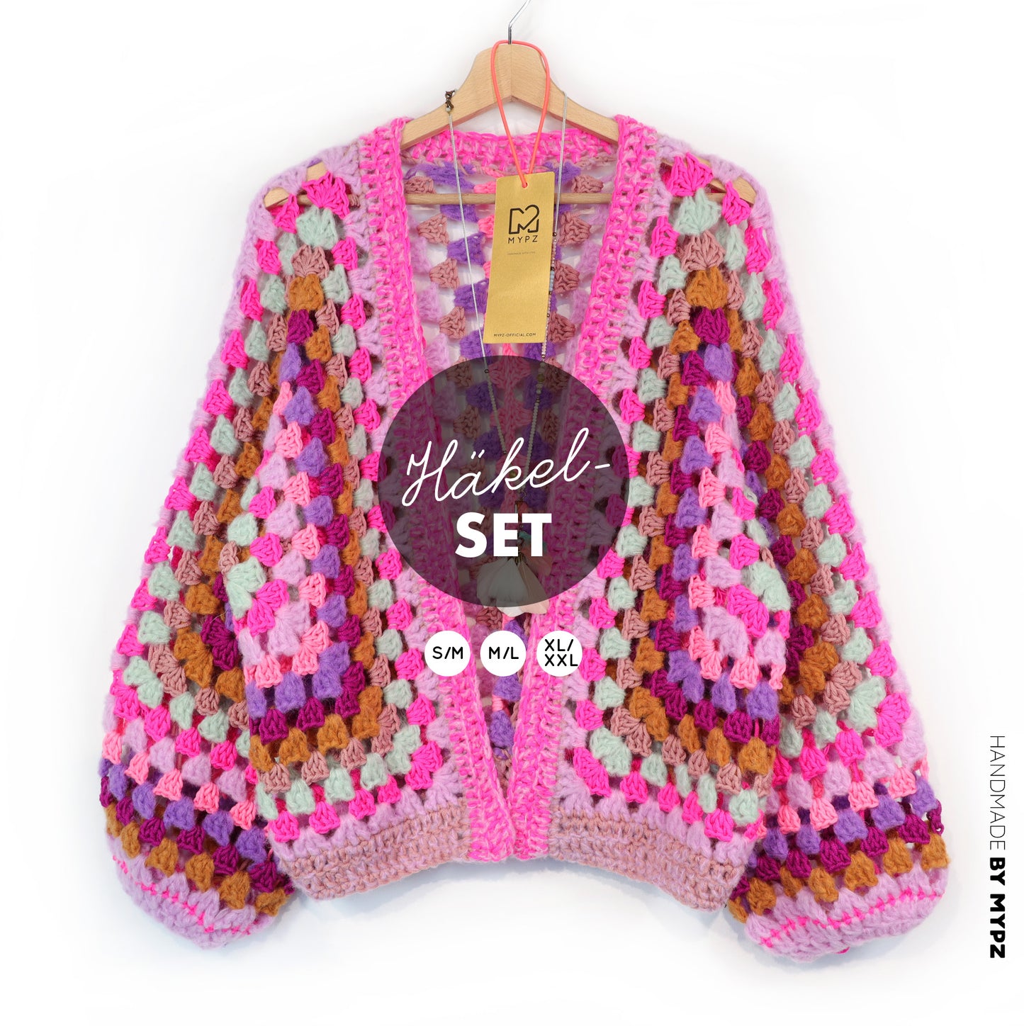 Crochet kit - MYPZ Hexagon Cardigan Pink Mojito (ENG-NL-DE)