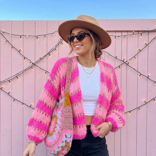 Knitting kit – MYPZ Light Alpaca Cardigan Neon Blush No.10 (ENG-NL-DE)