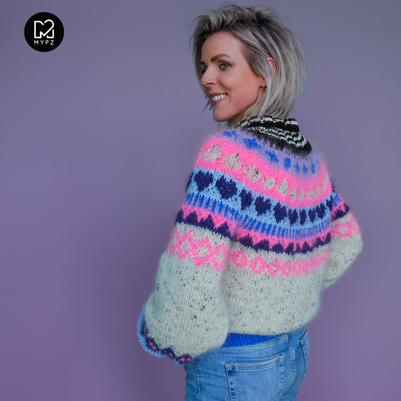 Knit pattern – MYPZ top-down sweater Blue Heart No6 (ENG-NL-DE)
