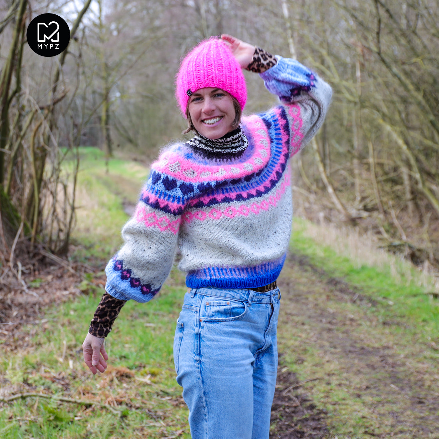 Knit pattern – MYPZ top-down sweater Blue Heart No6 (ENG-NL-DE)