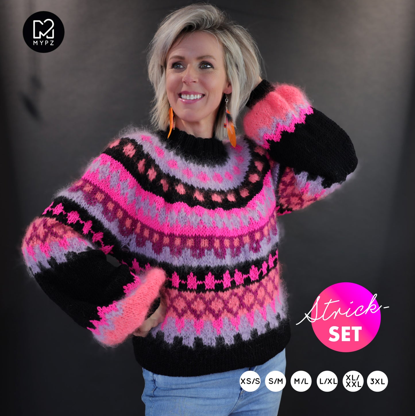 Knitting Kit – MYPZ top-down sweater Ziggy No6 (ENG-NL-DE)