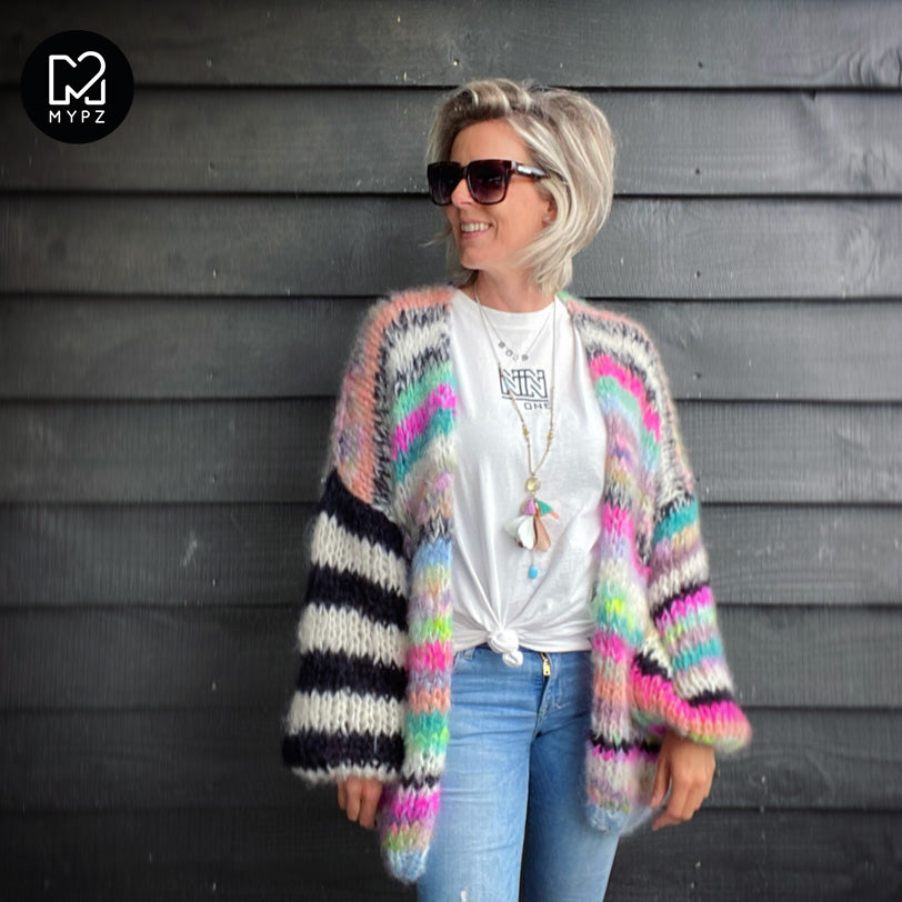 Strikkesett – MYPZ Chunky Mohair Cardigan Indian Summer No.15 (ENG-NL-NO)