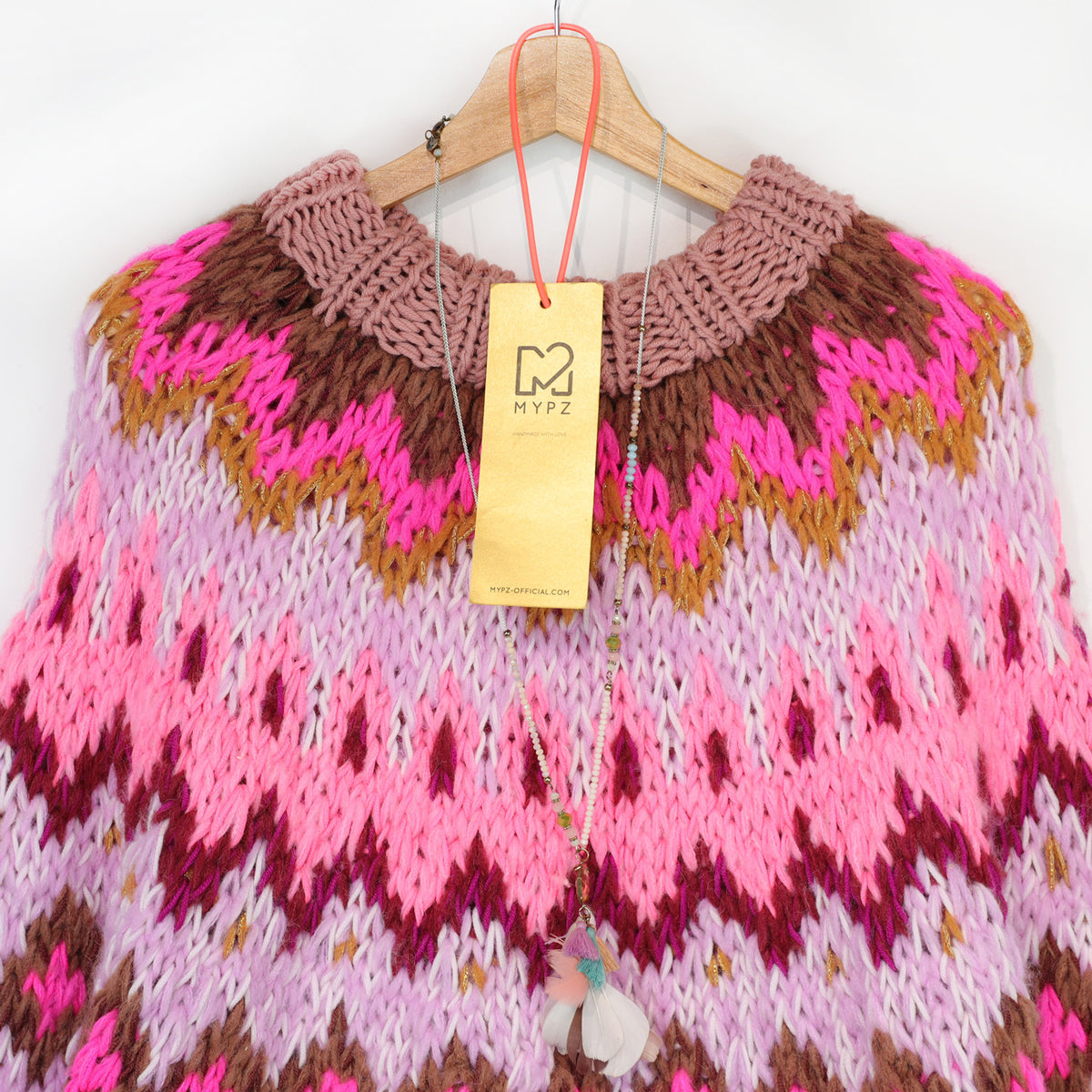 Strikkeoppskrift – MYPZ Chunky Topdown Alpaca Pullover Raspberry No.12 (ENG-DE-NL-ES-FR-IT-DA-SV-NO)