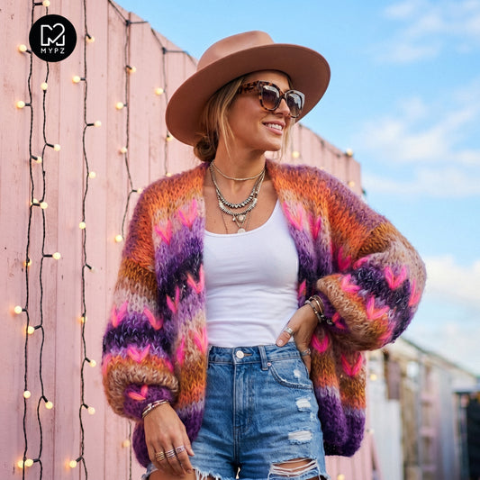 Knitting Kit – MYPZ Chunky Mohair Cardigan Boho Firefly No.15 (ENG-NL-DE)