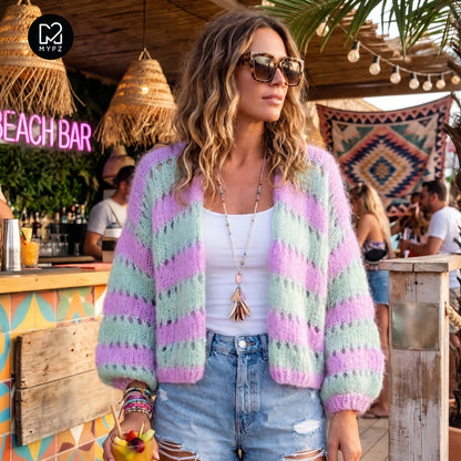 Knitting kit – MYPZ Light Alpaca Cardigan Minty Blush No.10 (ENG-NL-DE)