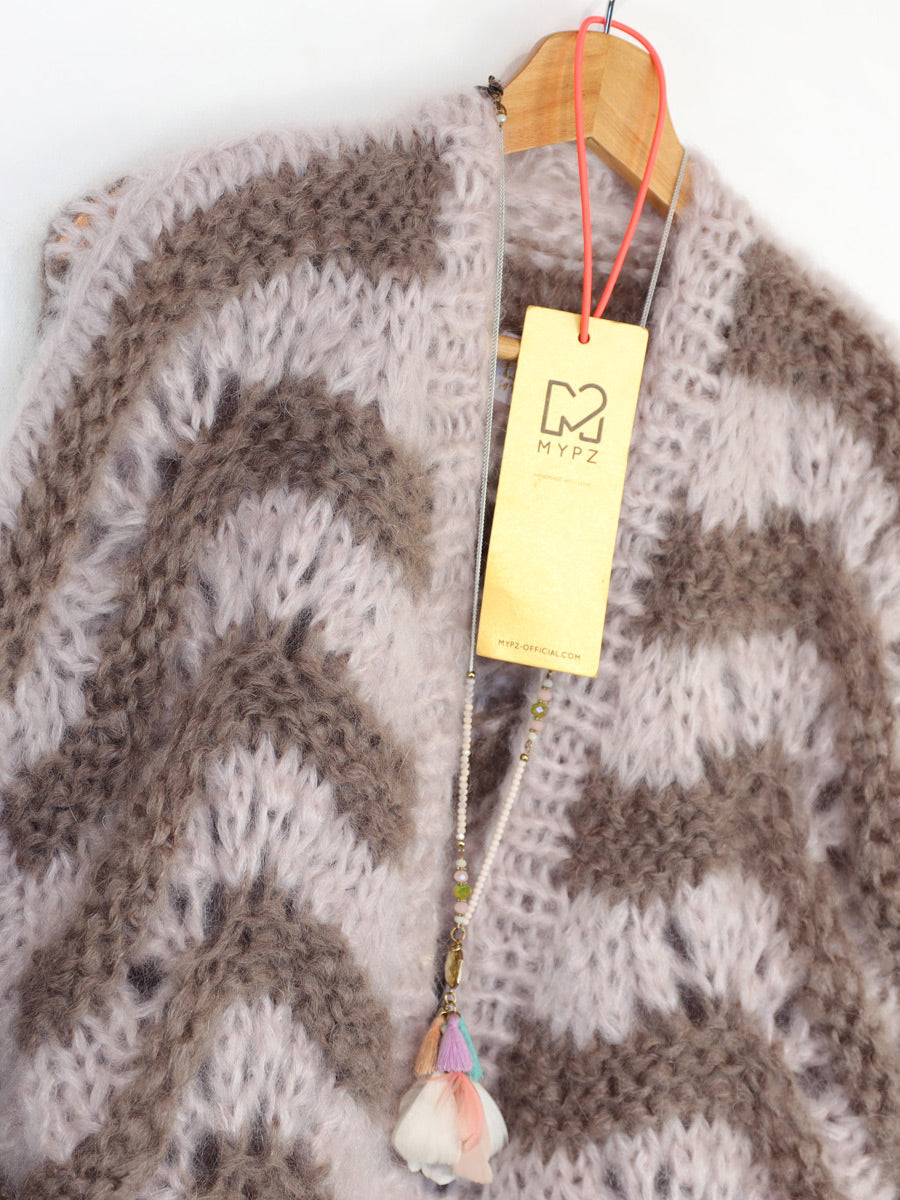 MYPZ kort, tykk mohair-cardigan Stonies Wave