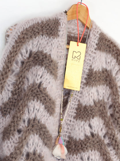 MYPZ kort, tykk mohair-cardigan Stonies Wave