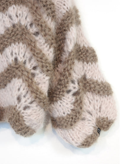 MYPZ kort, tykk mohair-cardigan Stonies Wave
