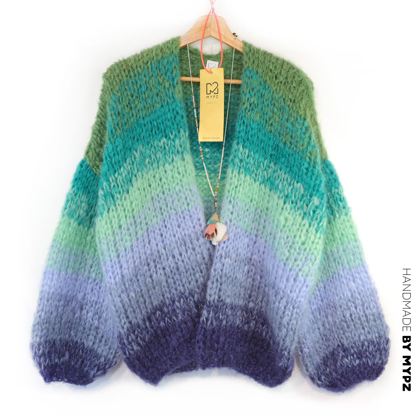 Knitting Kit – MYPZ Chunky Mohair Cardigan Mystic Lagoon No.15 (ENG-DE-NL-ES-FR-IT-DA-SV-NO) 