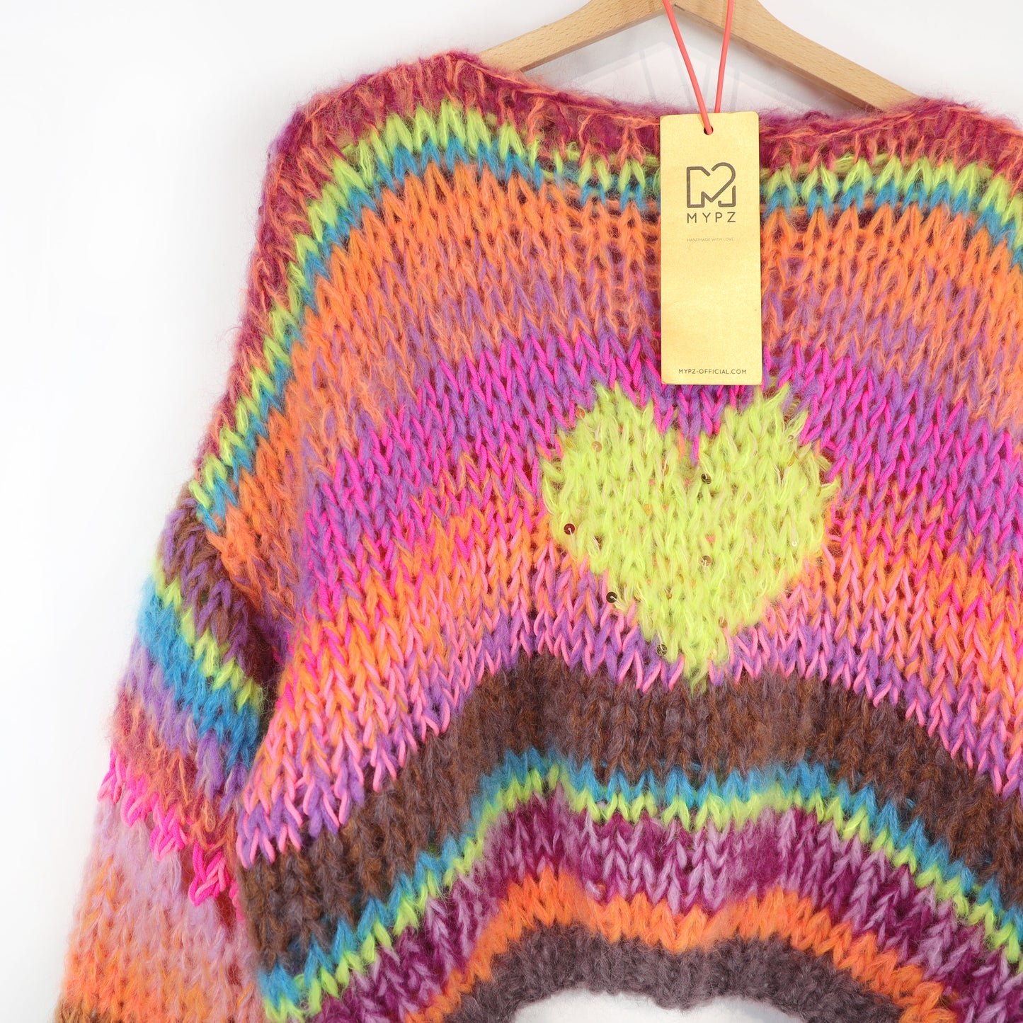 Knit pattern – MYPZ Short Chunky Pullover Neon Hearts No15 (ENG-NL-DE)