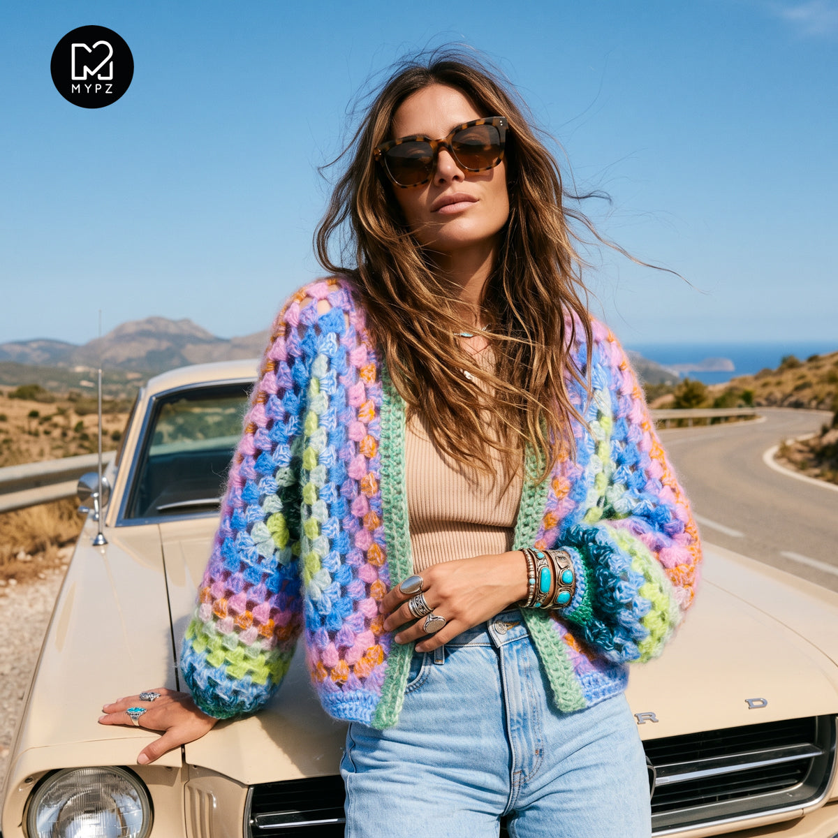 Heklesett – MYPZ Hexagon Cardigan Lemon Garden (ENG-NL-DE)