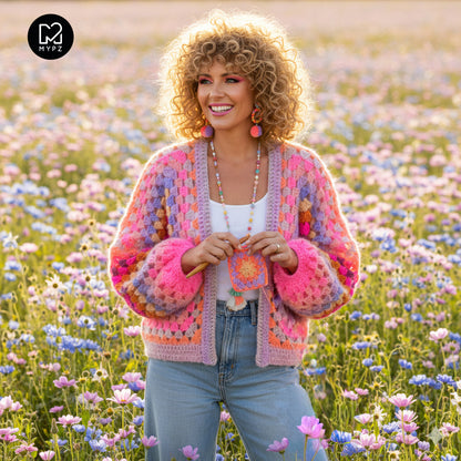 MYPZ Chunky Mohair Cardigan Pink Vibes