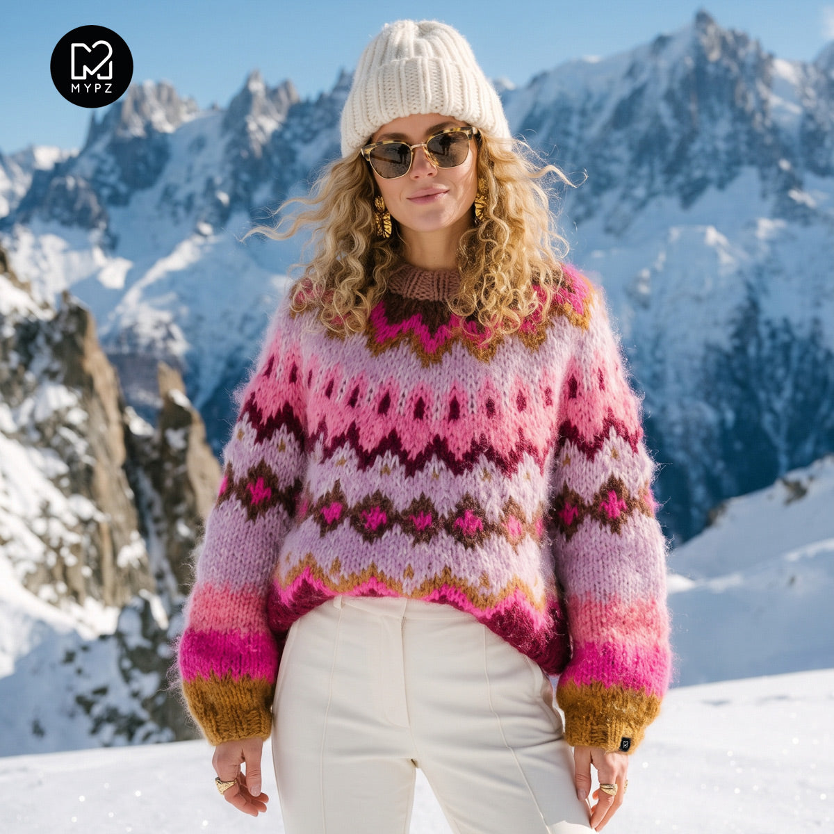 Strikkeoppskrift – MYPZ Chunky Topdown Alpaca Pullover Raspberry No.12 (ENG-DE-NL-ES-FR-IT-DA-SV-NO)