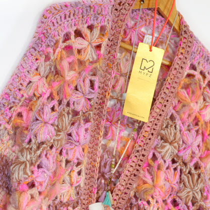 Heklesett - MYPZ Short Wildflower-cardigan Pecan (ENG-DE-NL-ES-FR-IT-DA-SV-NO)