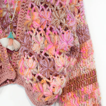 Heklesett - MYPZ Short Wildflower-cardigan Pecan (ENG-DE-NL-ES-FR-IT-DA-SV-NO)