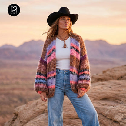 MYPZ Chunky Mohair Cardigan Tiger