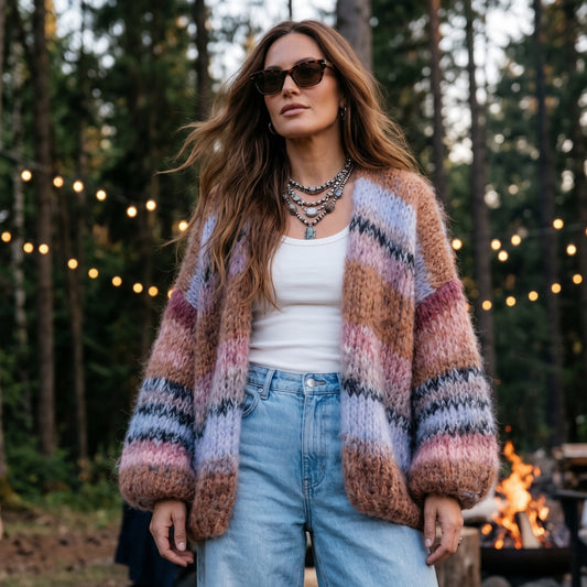 Strikkeoppskrift – MYPZ Chunky Mohair Cardigan Walnut nr. 15 (ENG-DE-NL-ES-FR-IT-DA-SV-NO)
