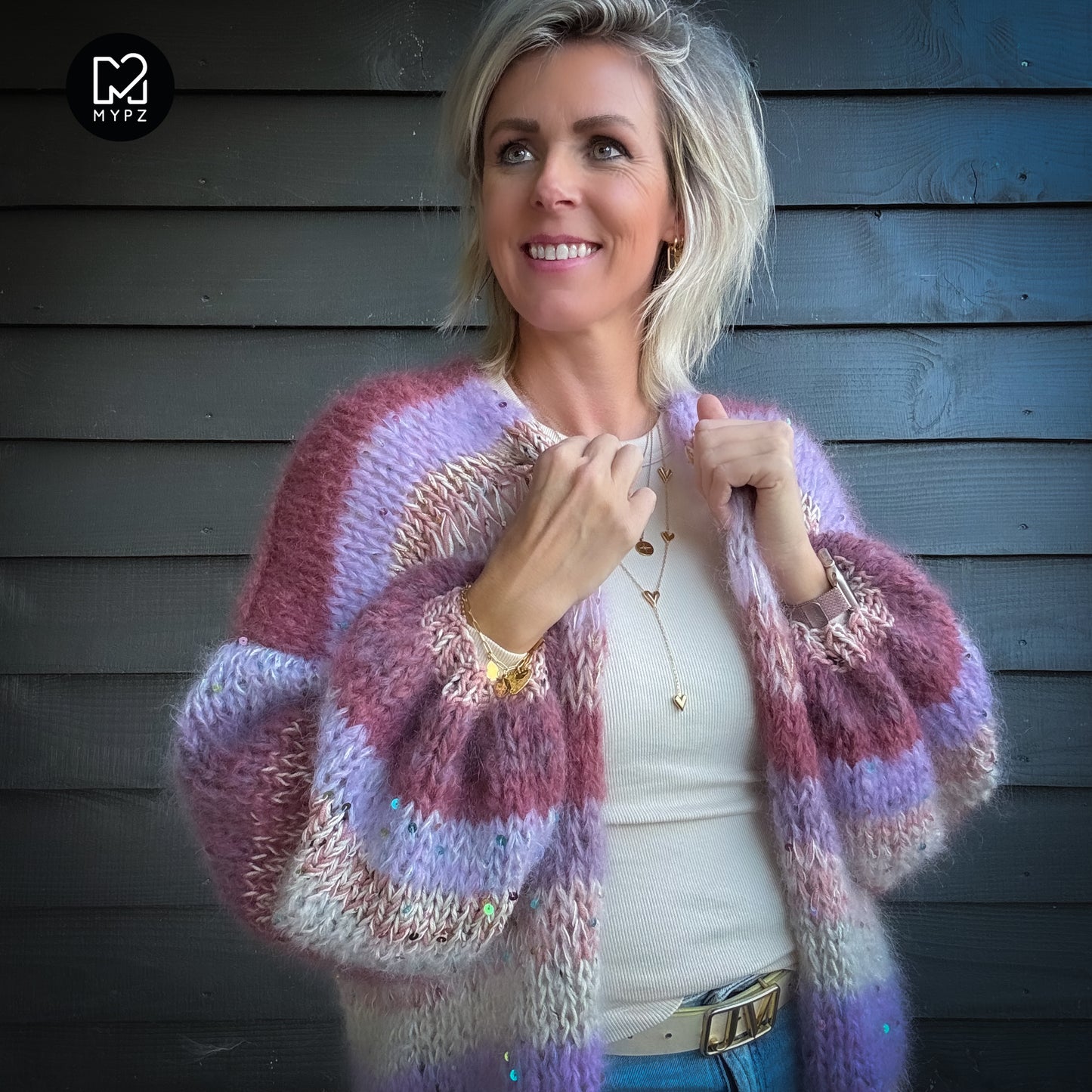 Knitting Pattern – Chunky Mohair Cardigan Whisper Rose No.12 (ENG-NL-DE)