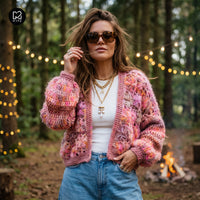 Heklesett - MYPZ Short Wildflower-cardigan Pecan (ENG-DE-NL-ES-FR-IT-DA-SV-NO)