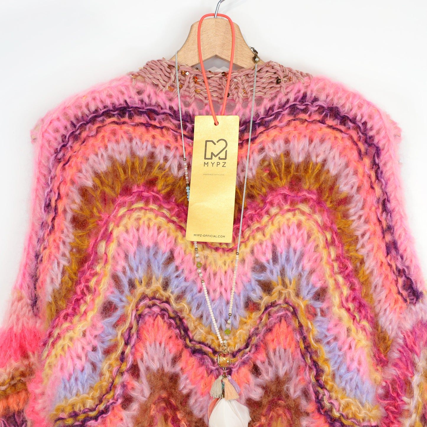 Knitting Kit – Chunky Mohair Pullover Colorflow Wave No.12 (ENG-NL-DE)