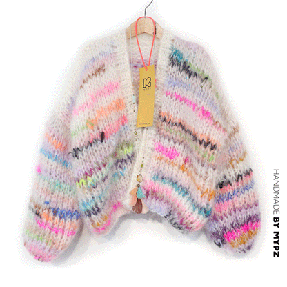 Knit pattern – MYPZ Chunky Mohair Cardigan Scrap Yarn No12 (ENG-NL-DE)