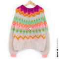 Strikkeoppskrift – MYPZ Chunky Topdown Mohair-genser Snowberry nr.12 (ENG-DE-NL-ES-FR-IT-DA-SV-NO)