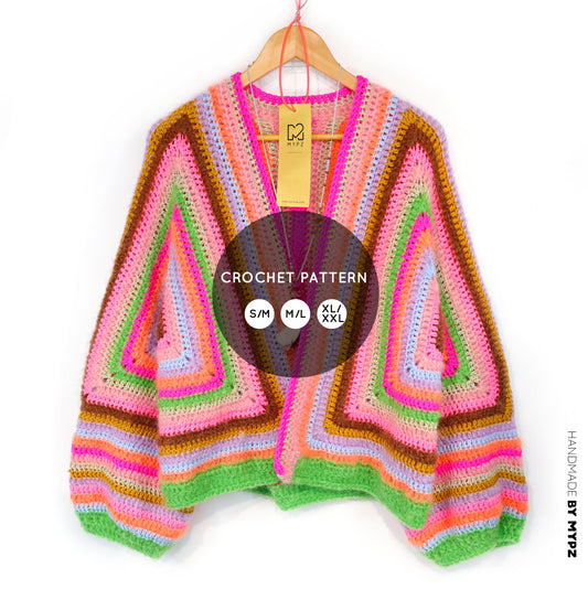 Crochet pattern - MYPZ Hexagon Cardigan Vibrant Soul (ENG-NL-DE)