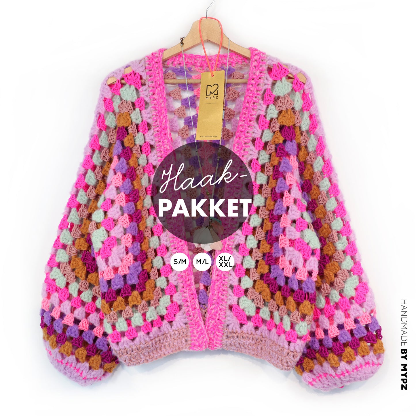 Crochet kit - MYPZ Hexagon Cardigan Pink Mojito (ENG-NL-DE)