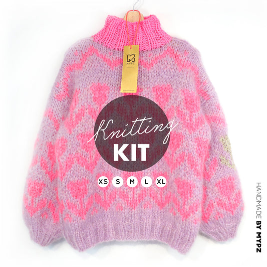 Knitting Kit – MYPZ Chunky Mohair Pullover Coral Tulips No.9 (ENG-NL-DE)