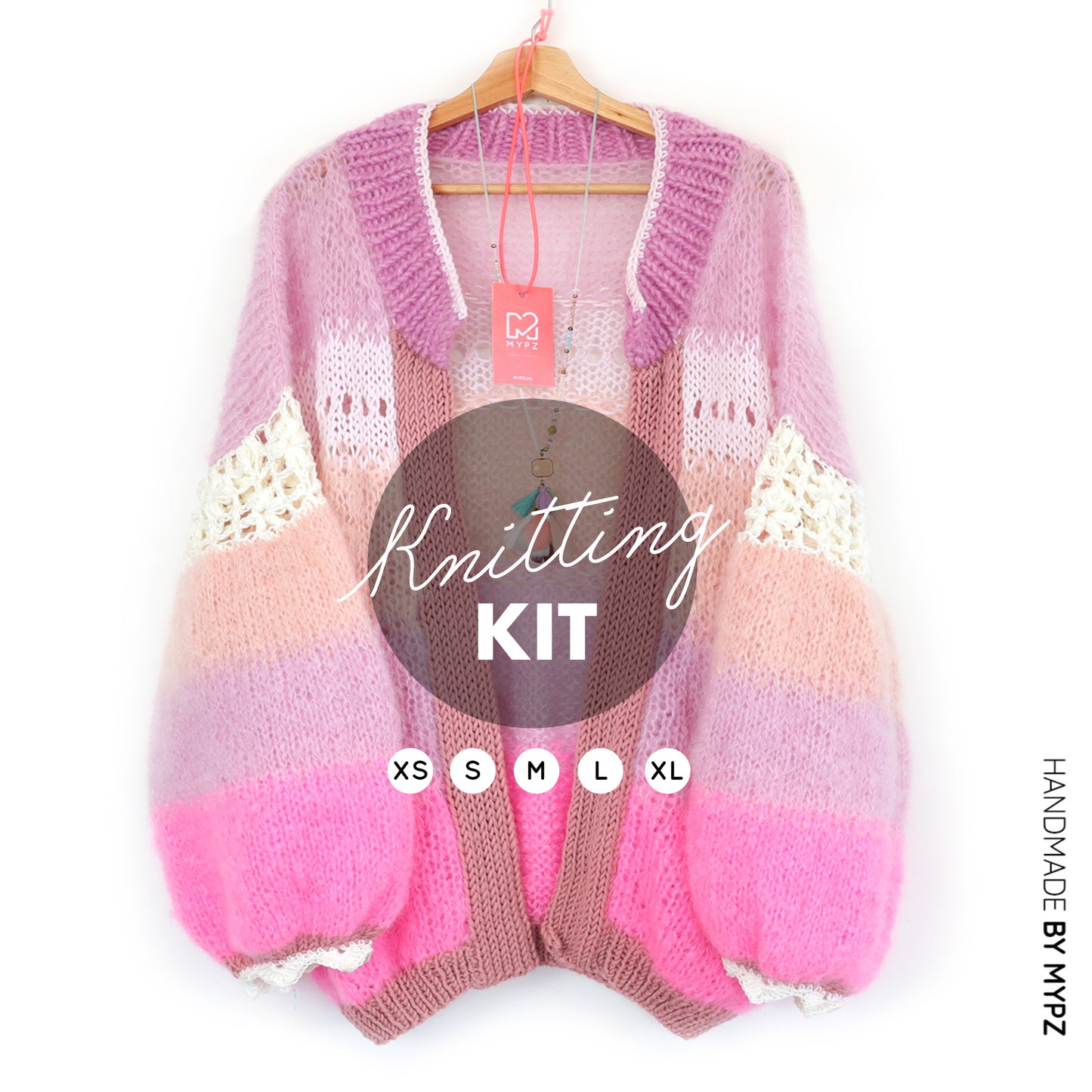 Knitting Kit – MYPZ Light Mohair Cardigan Sugar Pop No.9 (ENG-NL)