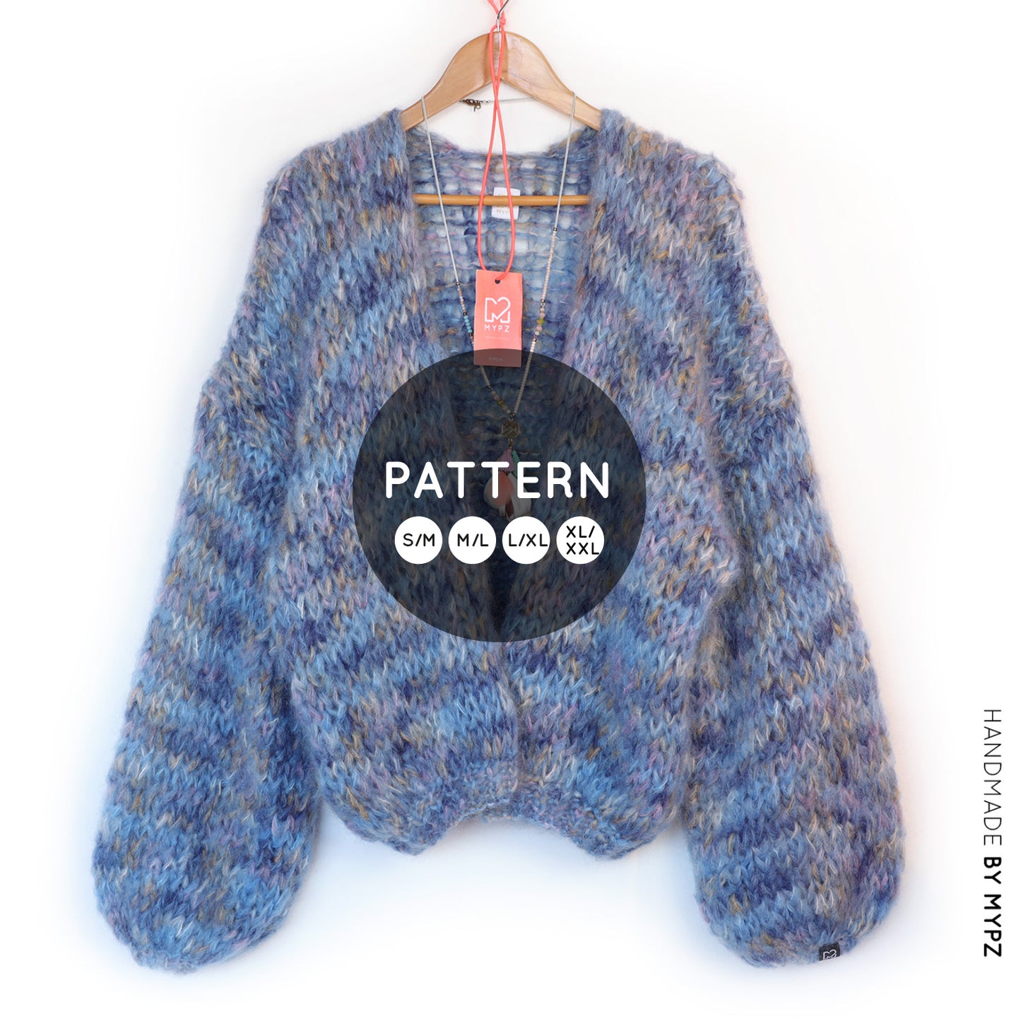 Knit pattern – MYPZ short basic chunky cardigan Western No15 (ENG-NL-DE)