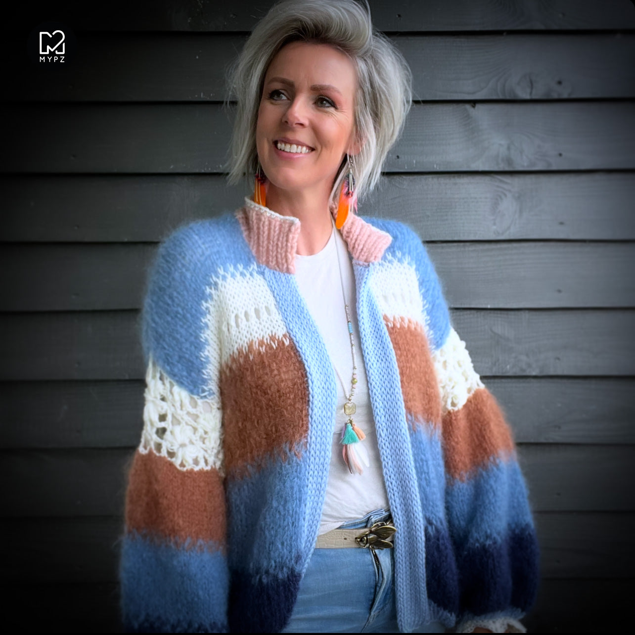 MYPZ Light Mohair Cardigan Blue Pop