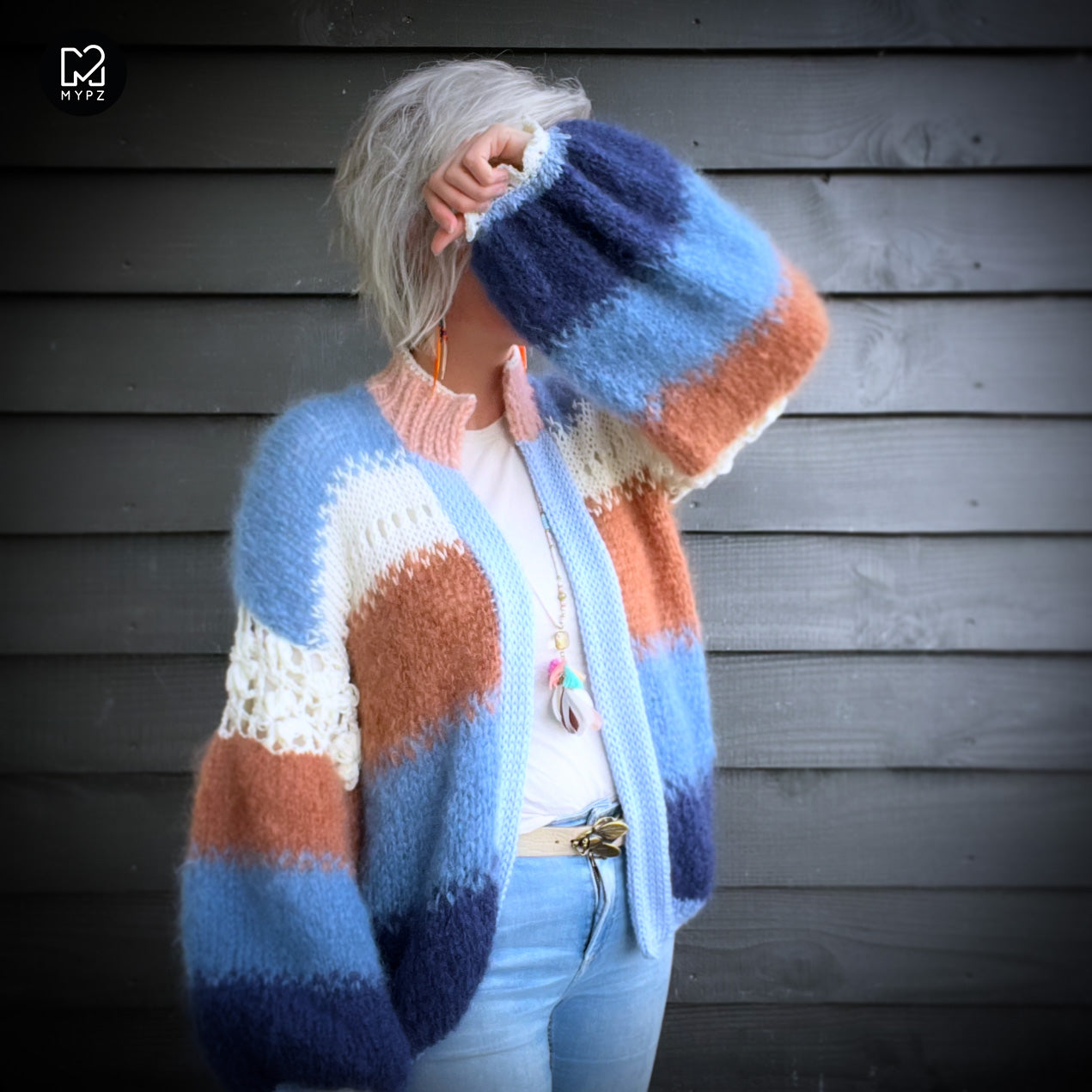 MYPZ Light Mohair Cardigan Blue Pop