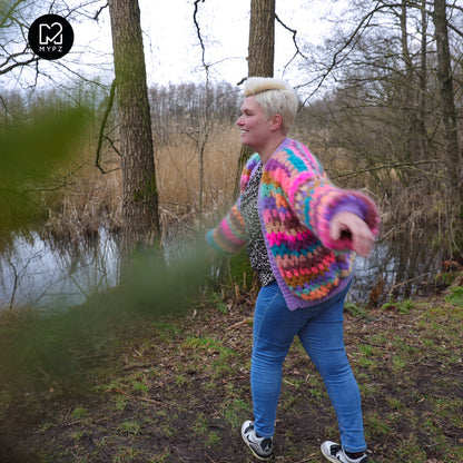 Crochet pattern - MYPZ short Mohair Granny stripes cardigan Fiesta (ENG-NL)