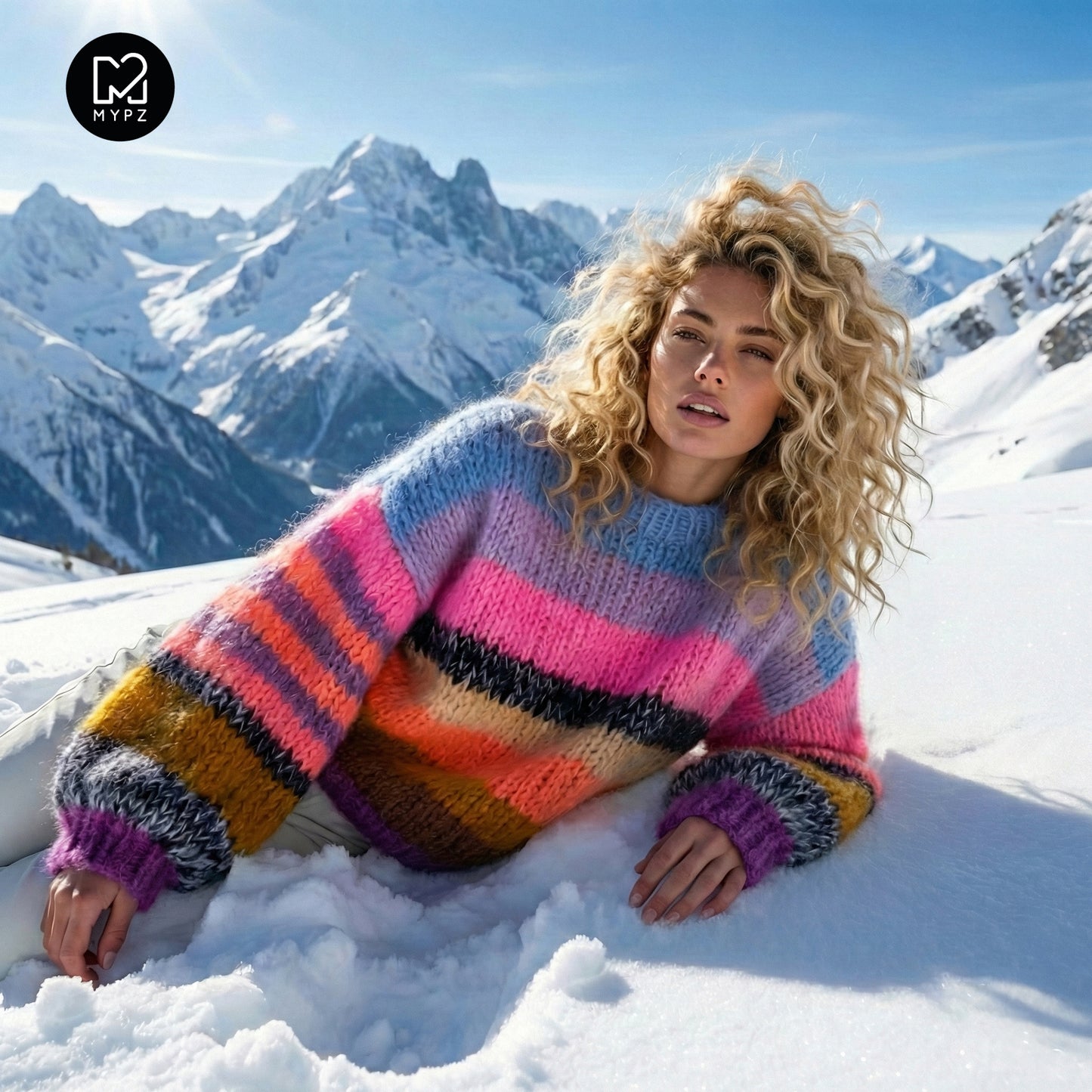 MYPZ Chunky Mohair Pullover Candy Heat