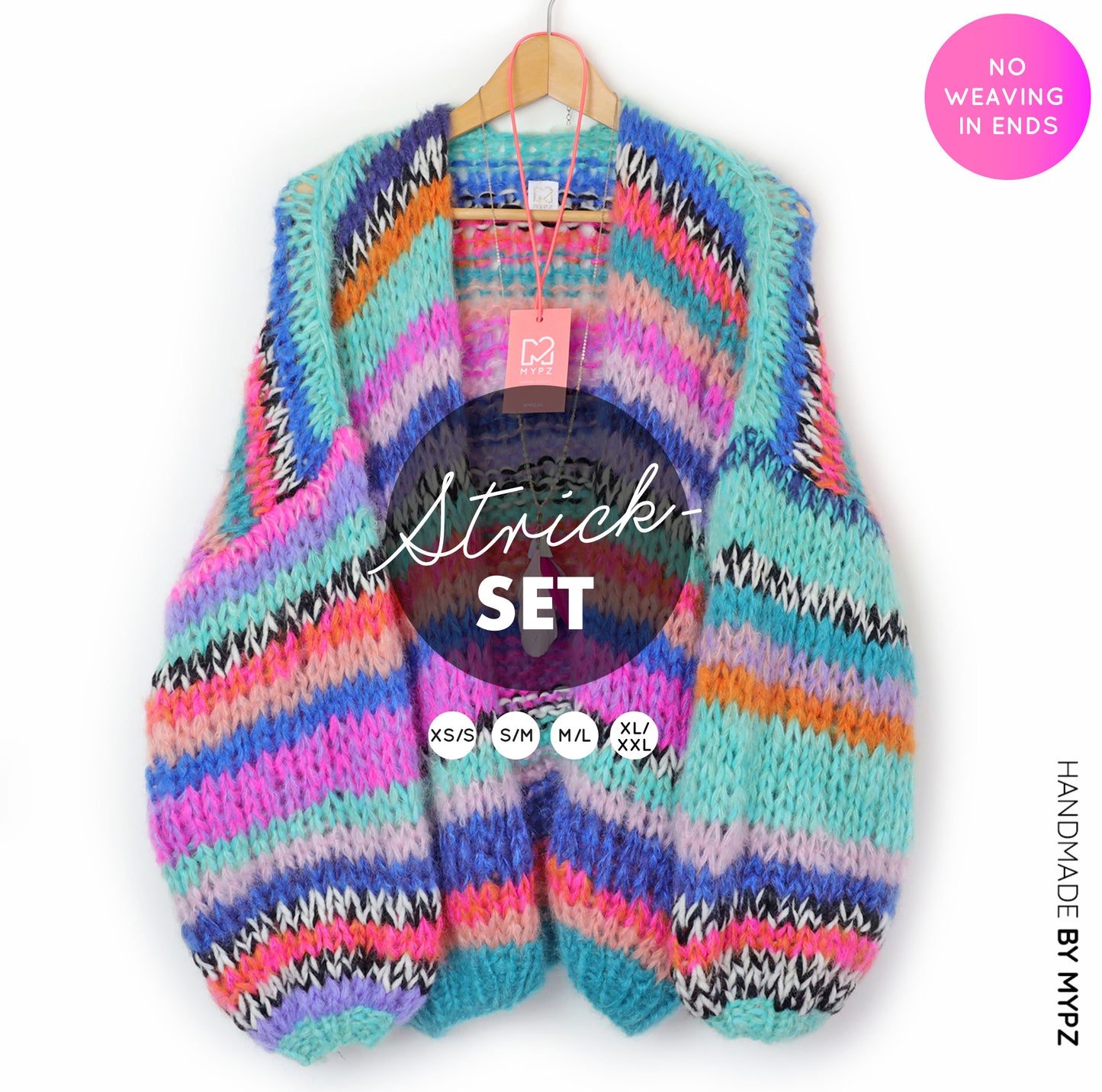 Strikkesett – MYPZ Chunky Mohair Cardigan Indian Summer No.15 (ENG-NL-NO)