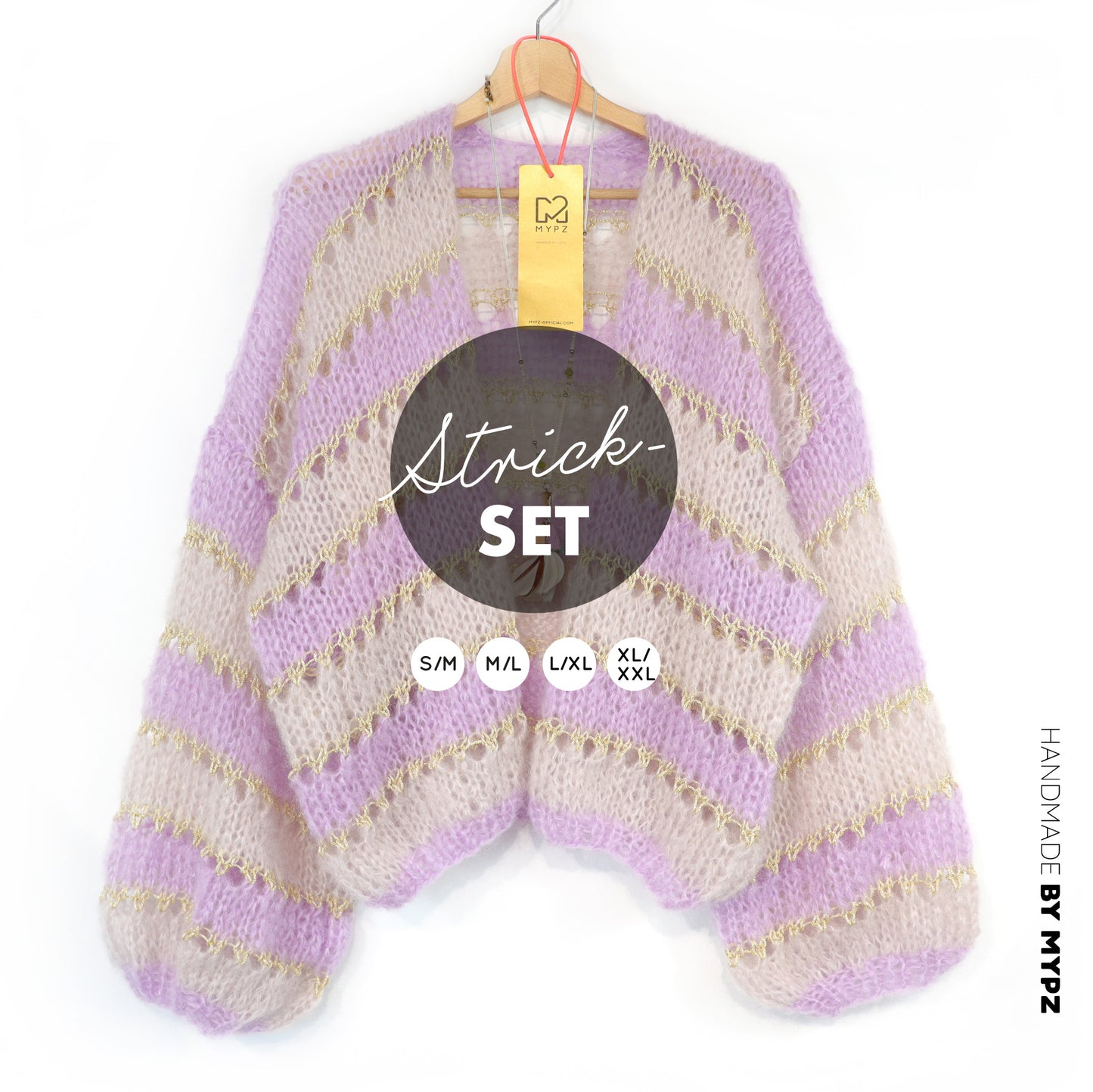 Knitting kit – MYPZ Short Light Mohair Cardigan Macha No10 (ENG-NL-DE-FR-ES)