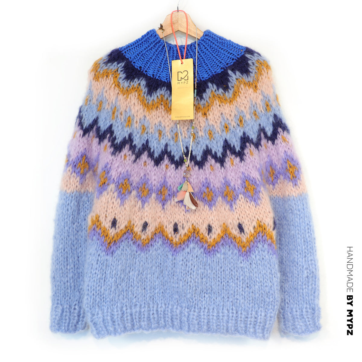 MYPZ Chunky Topdown mohairgenser blåbærassasje