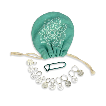 KnitPro Mindful stitchmarkers Chakra (10pc) Sterling Silver Plated
