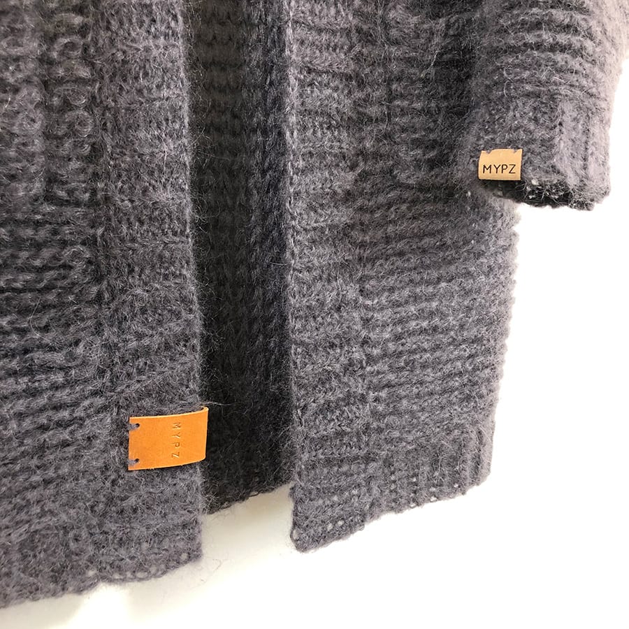 MYPZ chunky grey reversible mohair cardigan