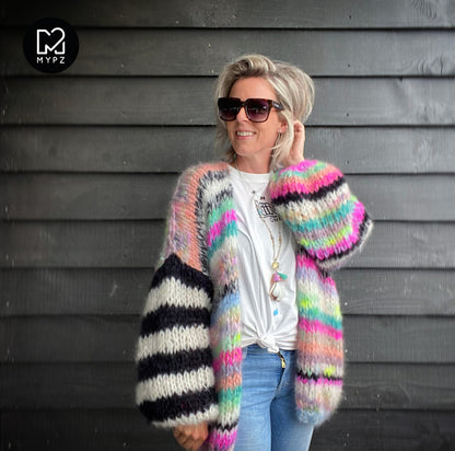 Strikkesett – MYPZ Chunky Mohair Cardigan Indian Summer No.15 (ENG-NL-NO)