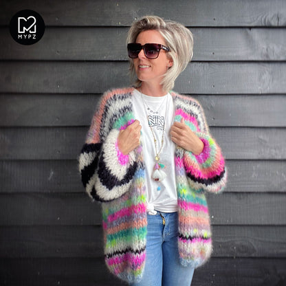 Strikkesett – MYPZ Chunky Mohair Cardigan Indian Summer No.15 (ENG-NL-NO)